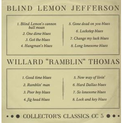Blind Lemon Jefferson / Ramblin' Thomas Blind Lemon Jefferson / Willard 'Ramblin' Thomas Vinyl LP USED