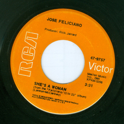 José Feliciano Rain / She's A Woman Vinyl 7" USED