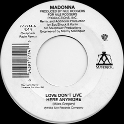 Madonna Love Don't Live Here Anymore Vinyl 7" USED
