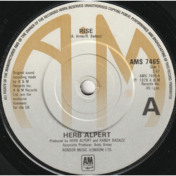 Herb Alpert Rise Vinyl 7" USED