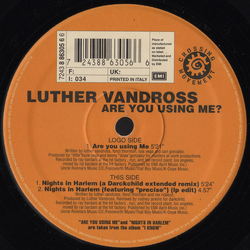 Luther Vandross Are You Using Me / Nights In Harlem Vinyl 12" USED