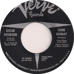 Oscar Peterson Come Sunday Vinyl 7" USED