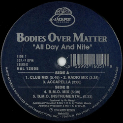 Bodies Over Matter All Day And Nite Vinyl 12" USED