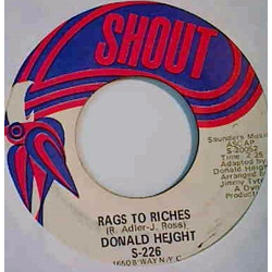 Donald Height Rags To Riches / Please Don't Hurt Me Vinyl 7" USED