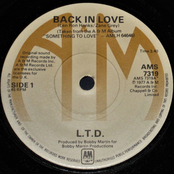 L.T.D. Back In Love Vinyl 7" USED