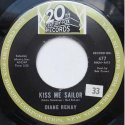 Diane Renay Kiss Me Sailor Vinyl 7" USED