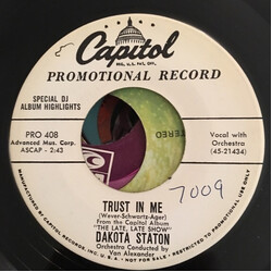 Dakota Staton Trust In Me/The Late, Late Show USED VINYL 7INCH 45 RPM SINGLE PROMO MONO