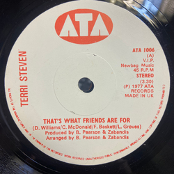 Terri Steven / Buster Pearson / Zabandis That's What Friends Are For Vinyl 7" USED