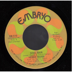 Herbie Mann Soul Man / Memphis Two-Step Vinyl 7" USED