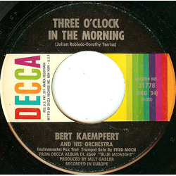 Bert Kaempfert & His Orchestra Three O'Clock In The Morning Vinyl 7" USED
