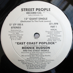 Ronnie Hudson & The Street People East Coast Poplock Vinyl 12" USED