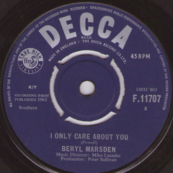 Beryl Marsden I Only Care About You Vinyl 7" USED
