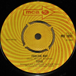 Topol Foolish Boy USED VINYL 7INCH 45 RPM SINGLE