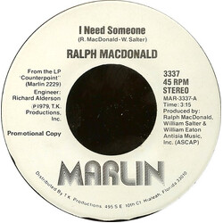Ralph MacDonald I Need Someone / Discolypso VINYL 7" USED