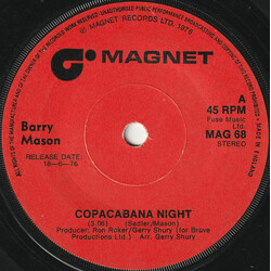 Barry Mason Copacabana Night USED VINYL 7INCH 45 RPM SINGLE PROMO
