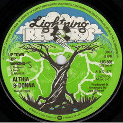 Althea & Donna / The Mighty Two Up Town Top Ranking / Calico Suit Vinyl 7" USED