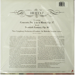 Jascha Heifetz / Max Bruch / Henri Vieuxtemps / The New Symphony Orchestra Of London / Sir Malcolm Sargent Scottish Fantasy · Concerto No. 5 Vinyl LP 