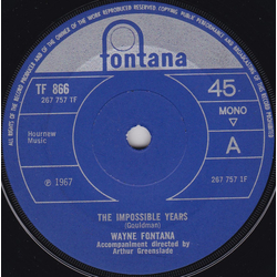 Wayne Fontana The Impossible Years / In My World Vinyl 7" USED