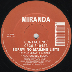 Miranda (2) The Miracle Maker / Dubbed Beats Vinyl 12" USED