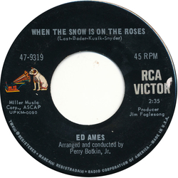 Ed Ames When The Snow Is On The Roses Vinyl 7" USED