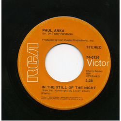 Paul Anka In The Still Of The Night Vinyl 7" USED