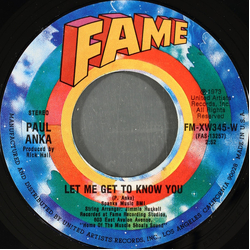 Paul Anka Let Me Get To Know You / Flashback Vinyl 7" USED