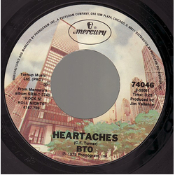 Bachman-Turner Overdrive Heartaches / Heaven Tonight Vinyl 7" USED