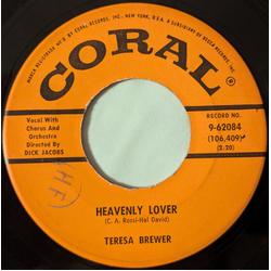 Teresa Brewer Heavenly Lover / Fair Weather Sweetheart Vinyl 7" USED