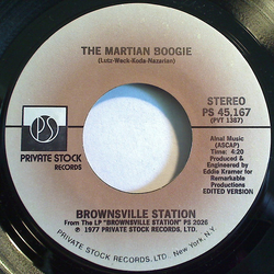 Brownsville Station The Martian Boogie Vinyl 7" USED