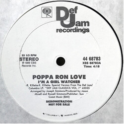 Poppa Ron Love I'm A Girl Watcher USED VINYL 12INCH 33 S RPM PROMO STEREO