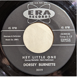 Dorsey Burnette Hey Little One / Big Rock Candy Mountain Vinyl 7" USED