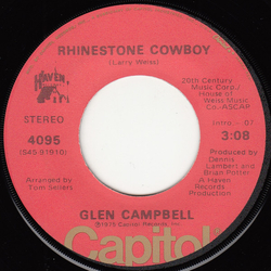 Glen Campbell Rhinestone Cowboy Vinyl 7" USED