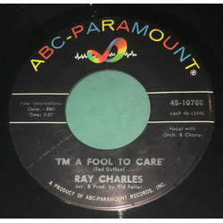 Ray Charles I'm A Fool To Care Vinyl 7" USED