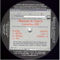 Maarten van der Vleuten / Tjeerd L.J. Verbeek Lunetten EP Vinyl 12" USED