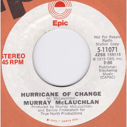 Murray McLauchlan Hurricane Of Change USED VINYL 7INCH 45 RPM SINGLE PROMO STEREO MONO
