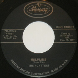 The Platters Helpless / Indiff'rent VINYL 7" USED