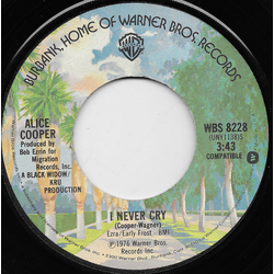 Alice Cooper I Never Cry Vinyl 7" USED