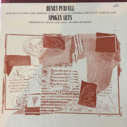 Henry Purcell / The Jacobean Ensemble / Thurston Dart Sonatas Of III Parts (1683) (Sonatas 7-12) Vinyl LP USED