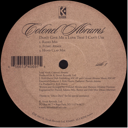 Colonel Abrams Don't Give Me A Love That I Can't Use Vinyl 12" USED