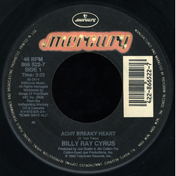 Billy Ray Cyrus Achy Breaky Heart Vinyl 7" USED