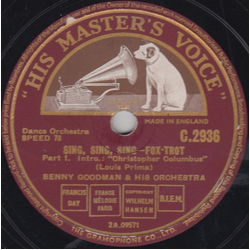 Benny Goodman And His Orchestra Sing, Sing, Sing Shellac USED