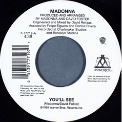 Madonna You'll See Vinyl 7" USED