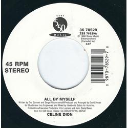 Céline Dion All By Myself Vinyl 7" USED