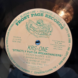 KRS-One Strictly For Da Breakdancers Vinyl LP USED