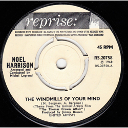 Noel Harrison The Windmills Of Your Mind Vinyl 7" USED