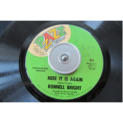 Ronnell Bright To Be Alone With You / Here It Is Again Vinyl 7" USED