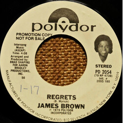 James Brown Regrets USED VINYL 7INCH 45 RPM SINGLE PROMO