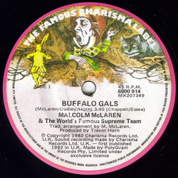 Malcolm McLaren / World's Famous Supreme Team Buffalo Gals Vinyl 7" USED