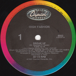 High Fashion Break Up Vinyl 12" USED