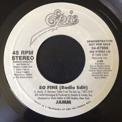 Jamm So Fine (Radio Edit) USED VINYL 7INCH 45 RPM SINGLE PROMO STEREO